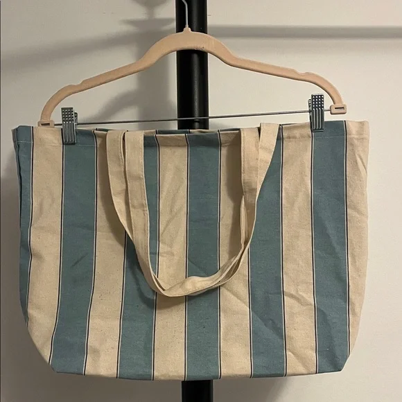 Sezane Blue and Cream Striped Tote Bag - Picture 2 of 2